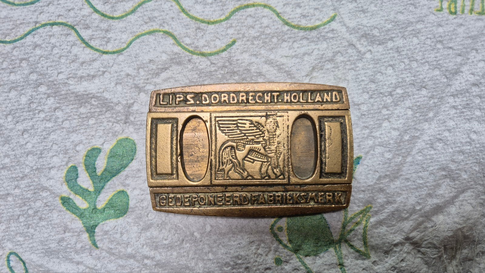 Antieke Koperen Sleutelgatbedekker Lips Kluis Dordrecht, Ophalen, Koper