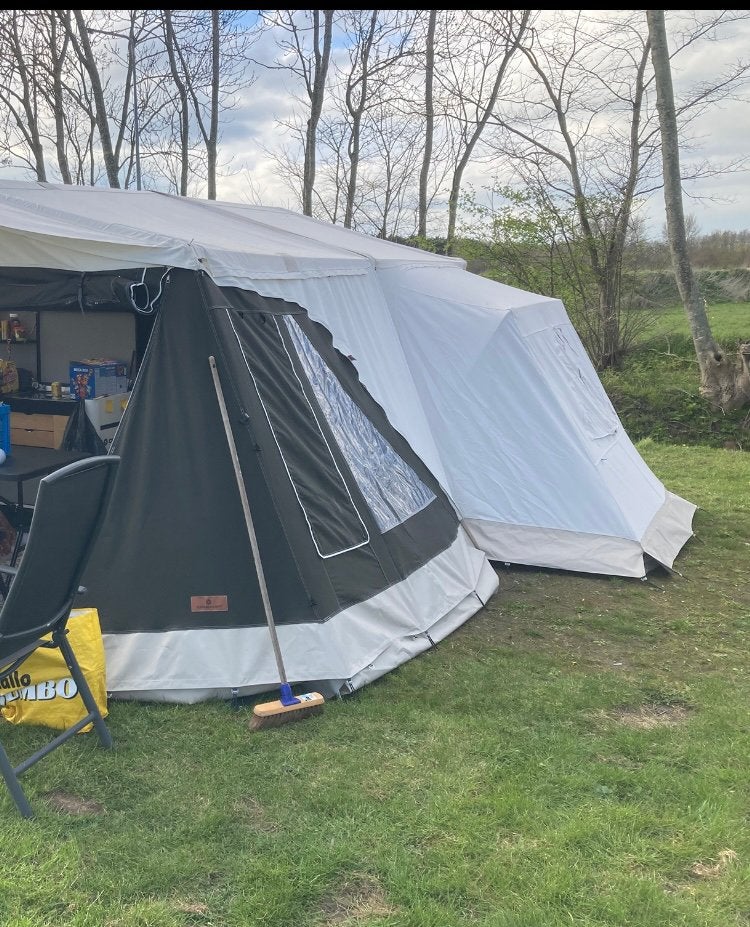Gastencabine ecru/sand combi camp country (YKK), Ophalen of Verzenden, Zo goed als nieuw