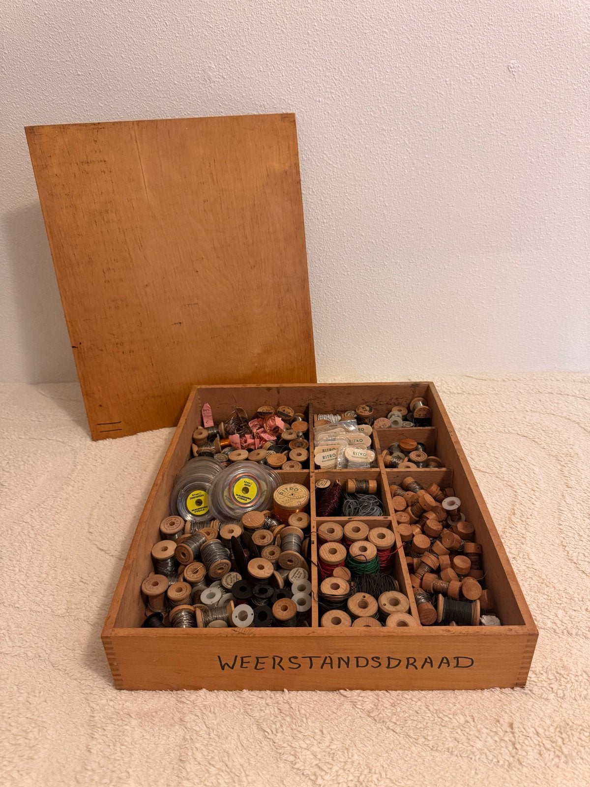Houten kist weerstandsdraad, Antiek en Kunst, Ophalen of Verzenden