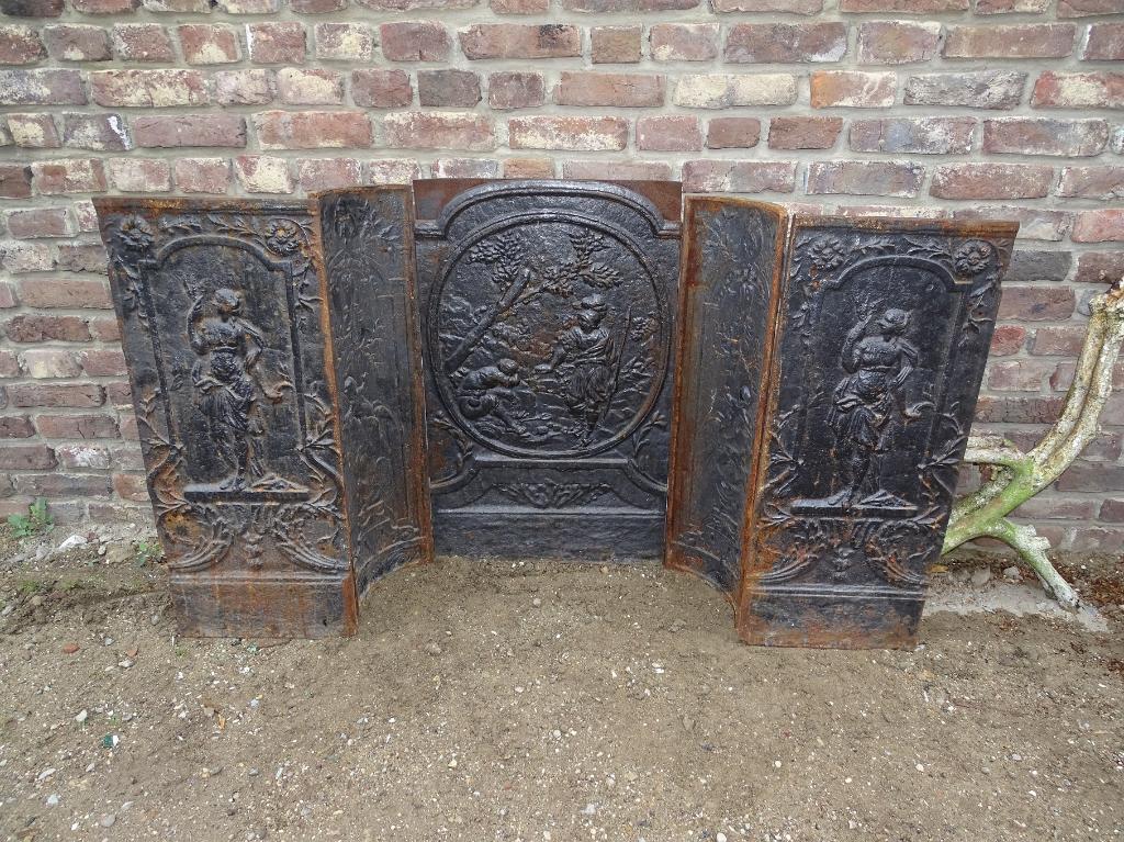 oude gietijzeren haardplaat uit schouw haard, Antiek en Kunst, Curiosa en Brocante, Ophalen