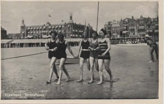 Vlissingen Strandleven, Verzenden, 1920 tot 1940, Gelopen, Zeeland