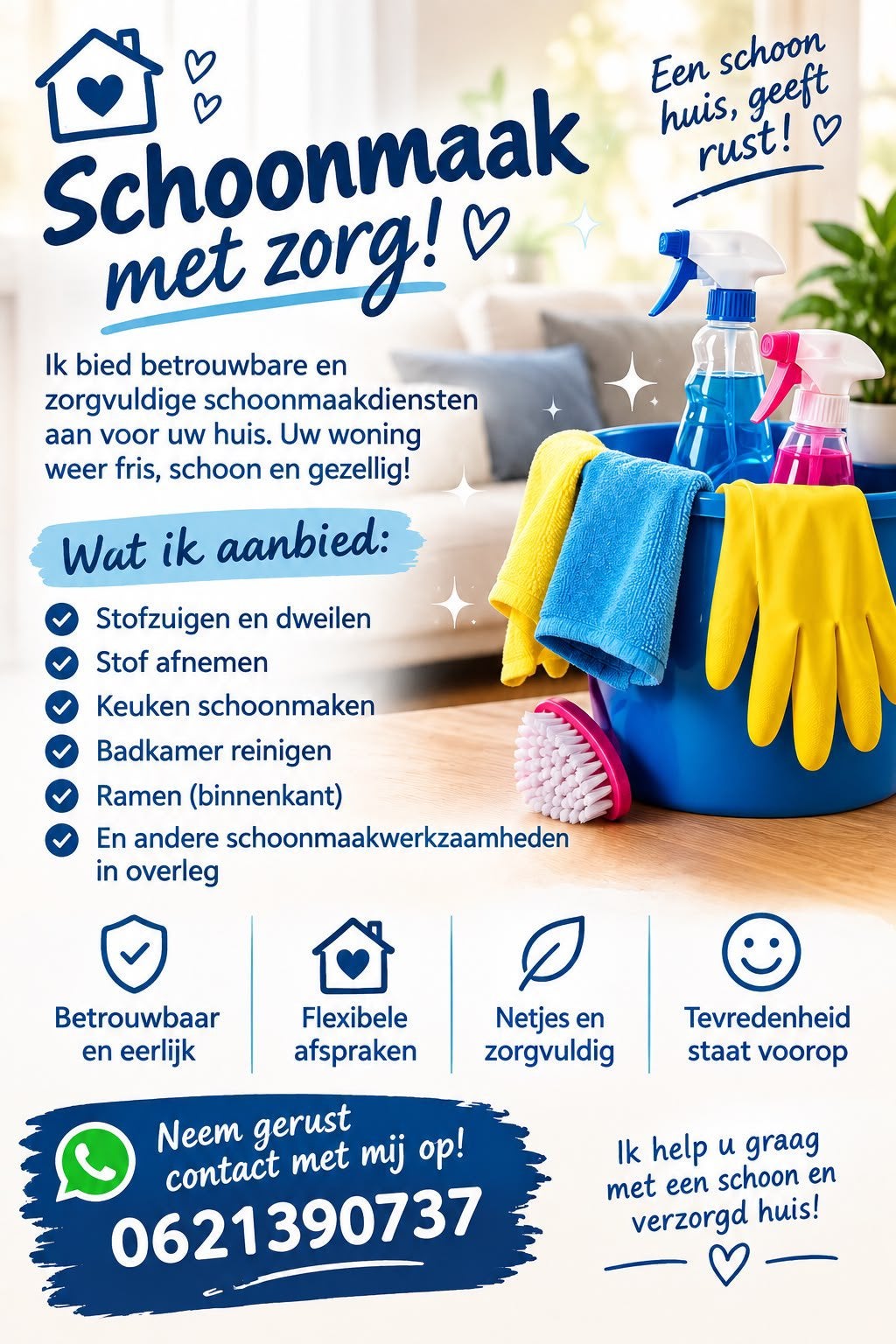 Schoonmaak, Overige uren, Overige niveaus, Vanaf 10 jaar, Overige vormen