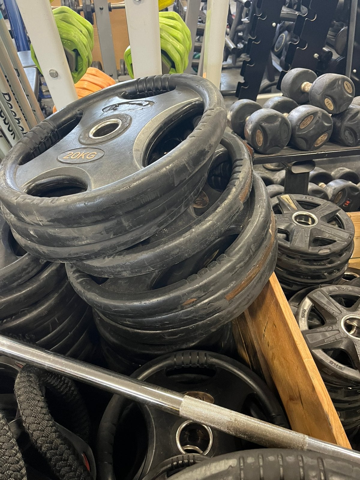 10 x 20 kg 10 x 10 kg lifemaxx olympische halter schijven 50, Ophalen, Halterschijven, Gebruikt, Halter schijven