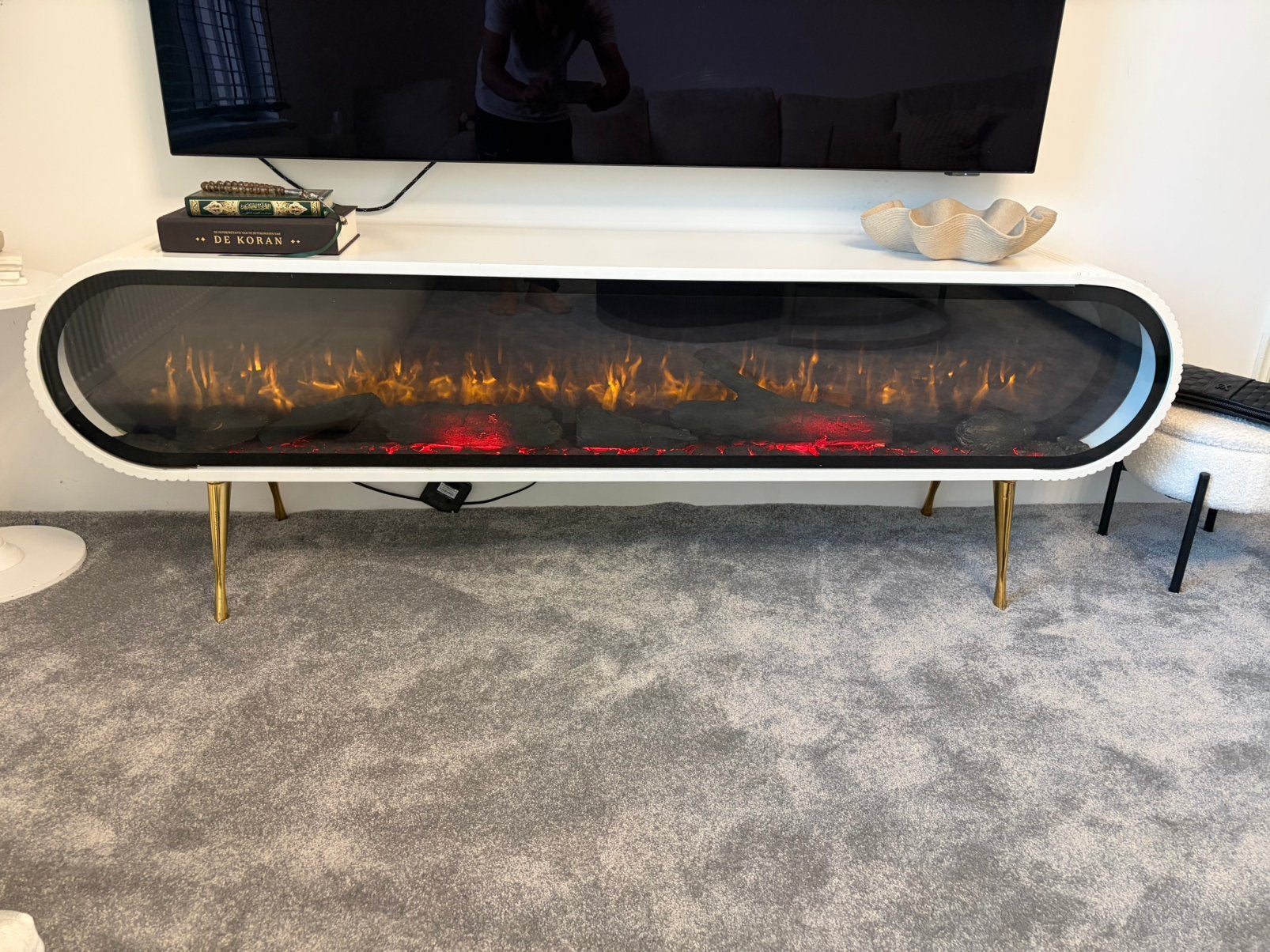 Elektrische tv kast, Ophalen of Verzenden, Zo goed als nieuw, 25 tot 50 cm, Minder dan 100 cm