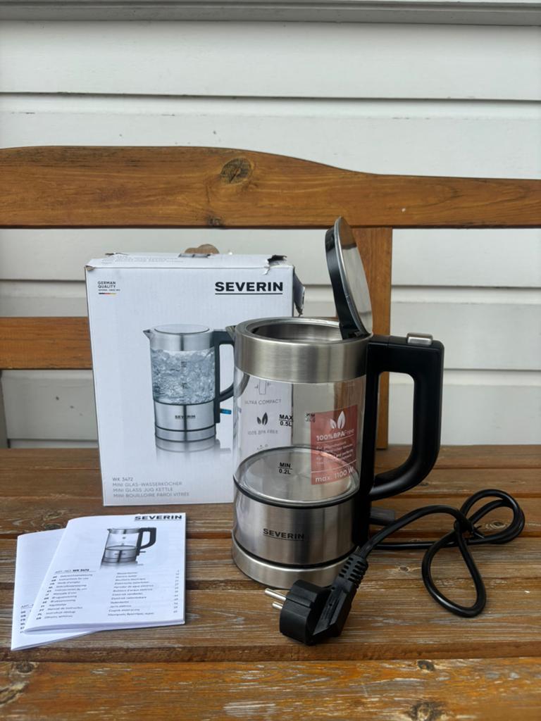 Severin WK 3472 glazen waterkoker 0,5 liter, Ophalen of Verzenden, Zo goed als nieuw