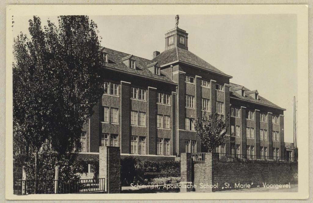 Schimmert - Apostolische School St. Marie Voorgevel, Verzamelen, Ansichtkaarten | Nederland, Verzenden, 1940 tot 1960, Gelopen