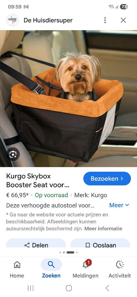 Kurgo Honden Auto Mand, Ophalen of Verzenden, Zo goed als nieuw, Stof