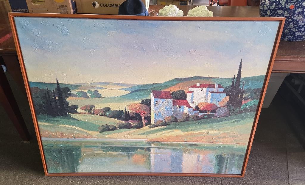 Reproductie schilderij Ikea Hayslette toscane, Huis en Inrichting, Ophalen, 125 cm of meer, Zo goed als nieuw, 75 cm of meer