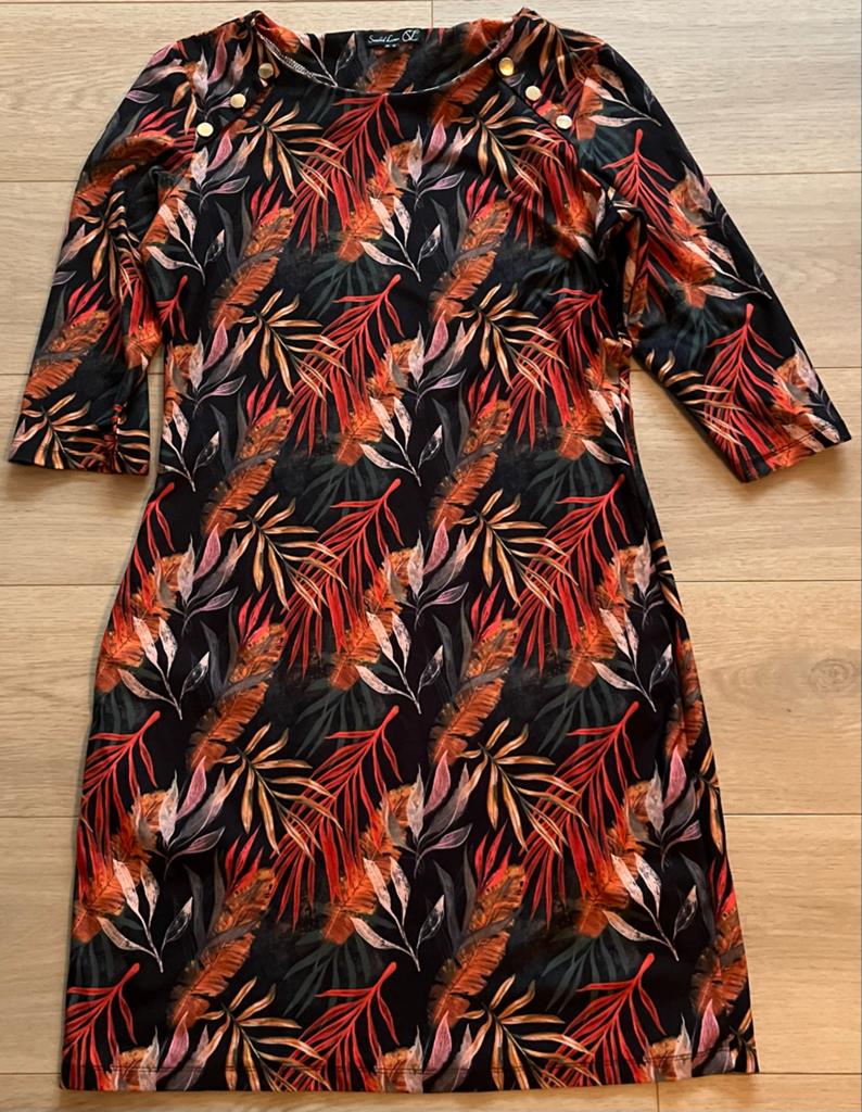 Smashed Lemon jurk tropische print+gouden knopen in maat L, Overige kleuren, Maat 42/44 (L), Ophalen of Verzenden, Zo goed als nieuw