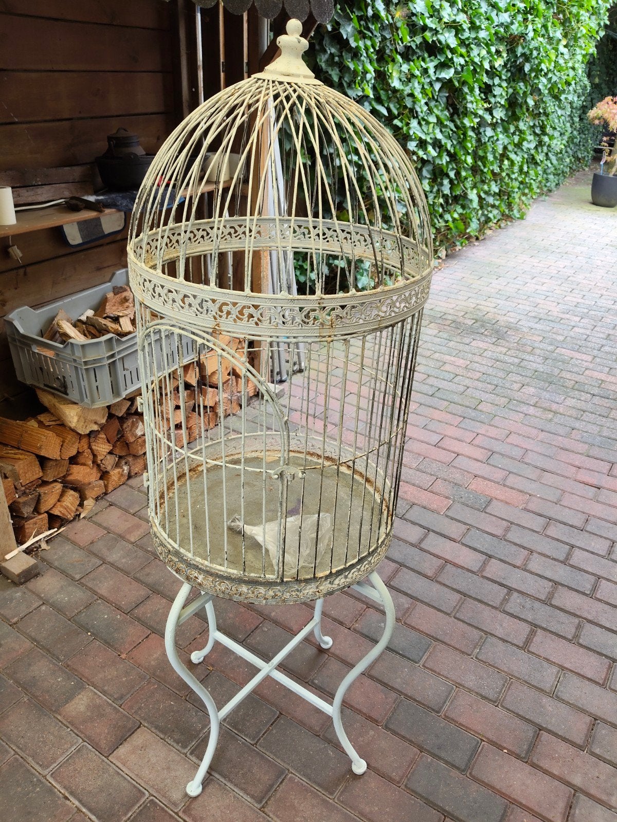 grote vogelkooi brocante, Dieren en Toebehoren, Vogels | Hokken en Kooien, Ophalen, Gebruikt, Metaal, Vogelkooi