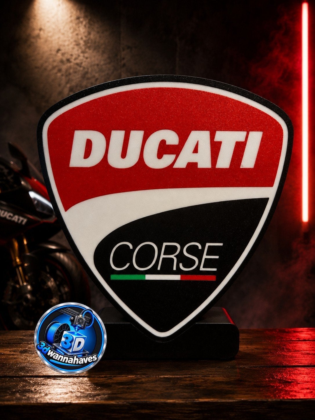 Ducati LED Lichtbak - Blikvanger voor Garage/Mancave, Ophalen of Verzenden, Nieuw, Lichtbak of (neon) lamp
