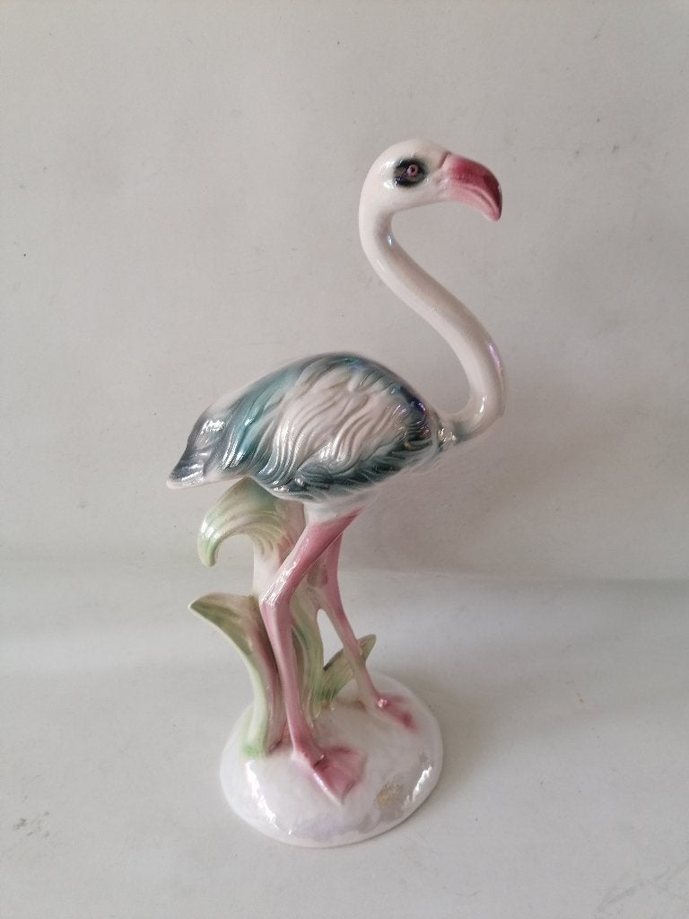 antiek keramieke jema holland gemerkte vogel/flamingo 35 cm, Antiek en Kunst, Ophalen of Verzenden