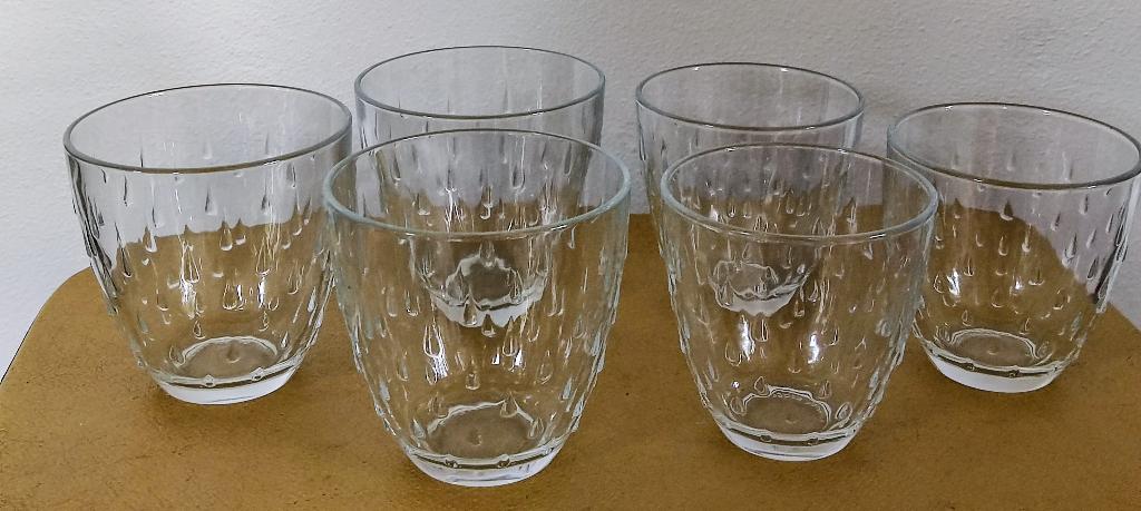 Glazen met druppelmotief: Bormioli Rocco Niagara, Ophalen of Verzenden