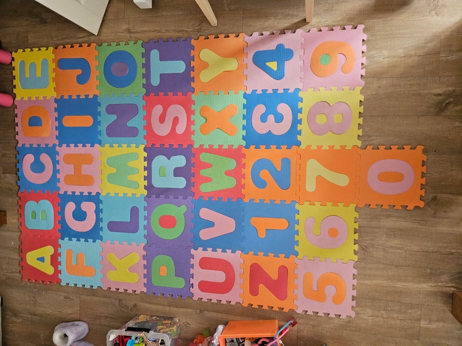 puzzelmat foam bonte kleuren. alfabet en cijfers 30x30 cm, Ophalen, Zo goed als nieuw