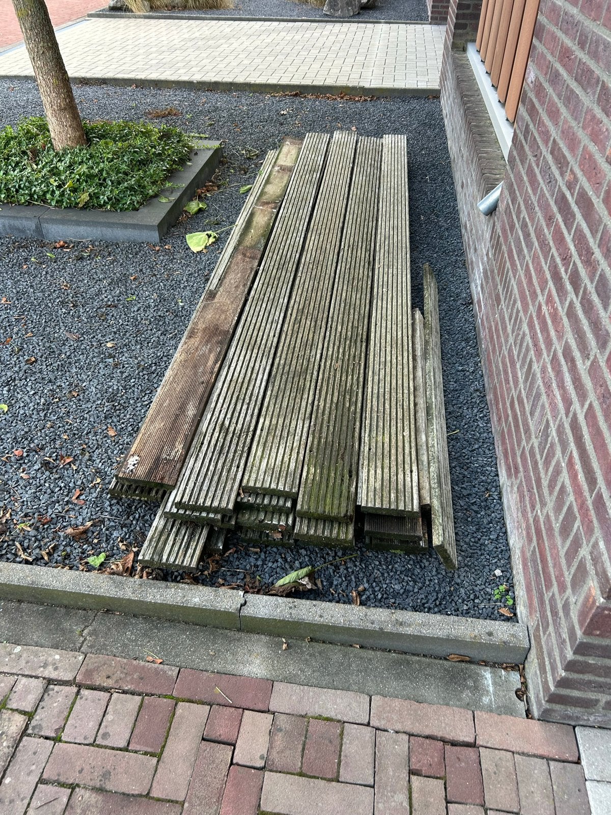 Gebruikte houten planken van oude vlonder, Doe-het-zelf en Verbouw, Gebruikt, Minder dan 25 mm, 250 tot 300 cm, Plank