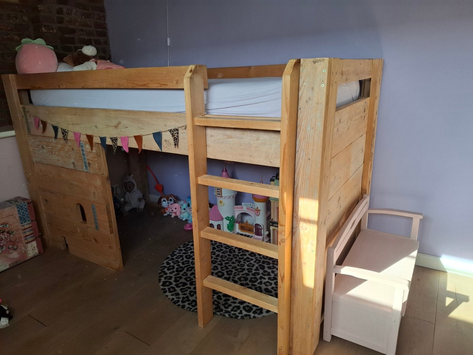 steigerhouten hoogslaper, Ophalen, Gebruikt, Hoogslaper