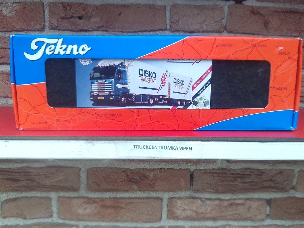 Tekno  Scania  143  Motorwagen  met  Wipkar  van  Disko., Ophalen of Verzenden, Nieuw, Bus of Vrachtwagen, Tekno