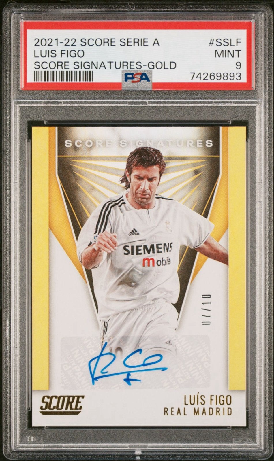 Luis Figo Gesigneerde Kaart PSA 9 MINT Real Madrid (POP 1), Verzamelen, Sportartikelen en Voetbal, Ophalen of Verzenden, Zo goed als nieuw