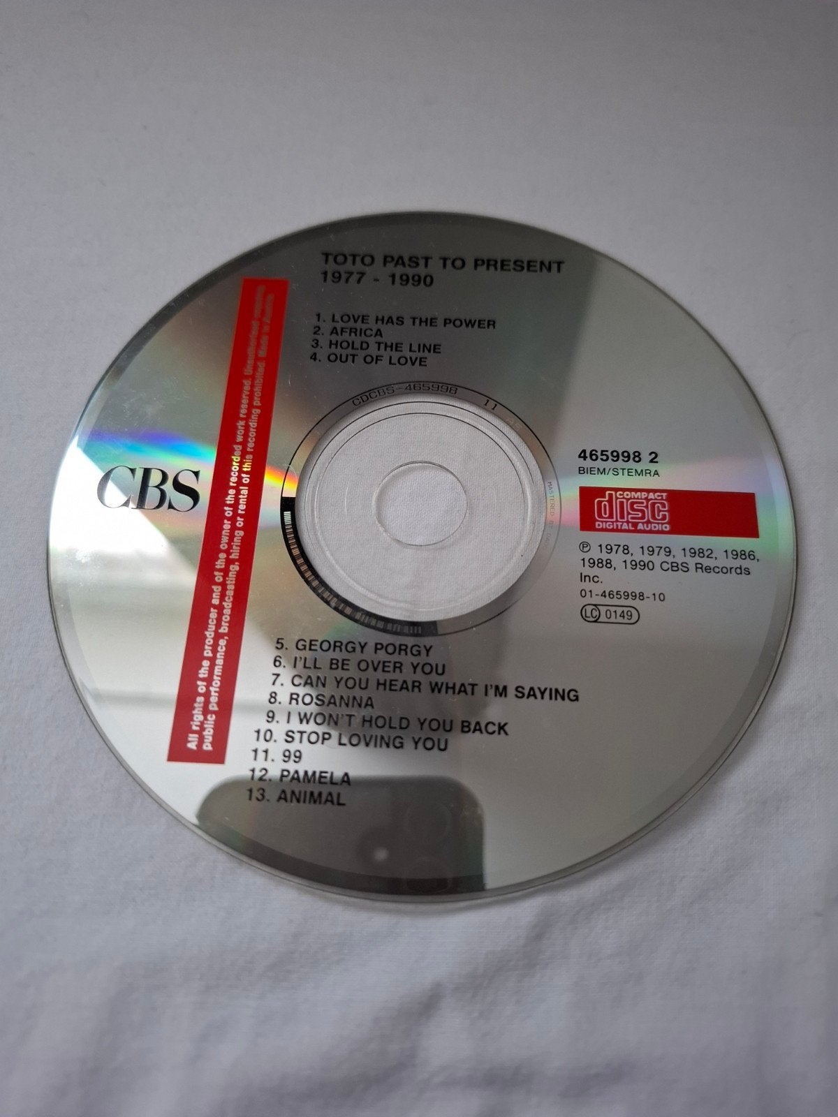 TOTO Past To Present 1977 - 1990 (alleen disc), Ophalen of Verzenden, Zo goed als nieuw