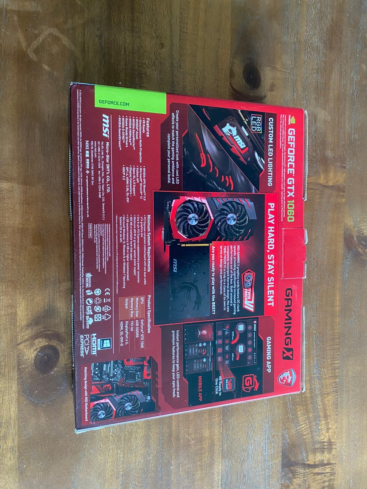 Geforce GTX 1060 6 GB, Computers en Software, Moederborden, Ophalen of Verzenden, Gebruikt, DDR3