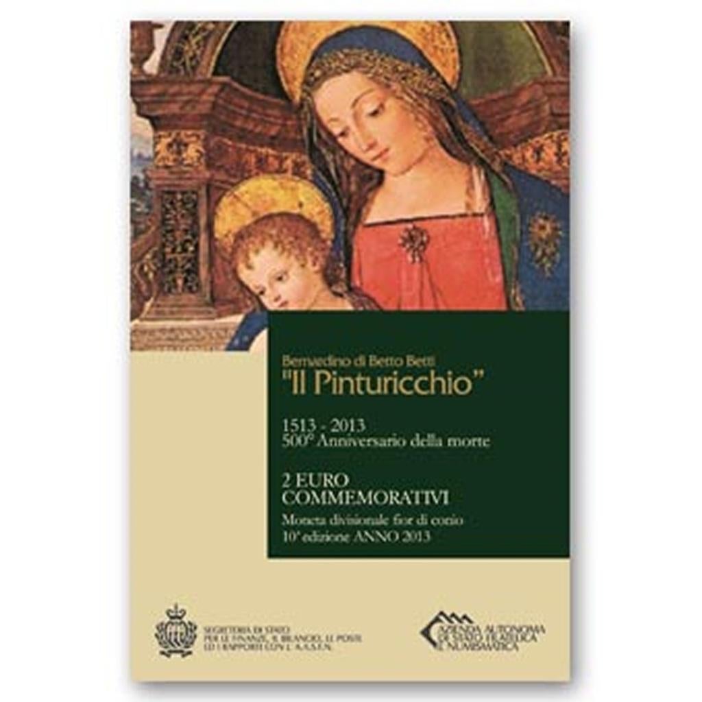 2 euro San Marino 2013 - Bernardino Pinturicchio (BU), Ophalen of Verzenden, San Marino, 2 euro, Setje