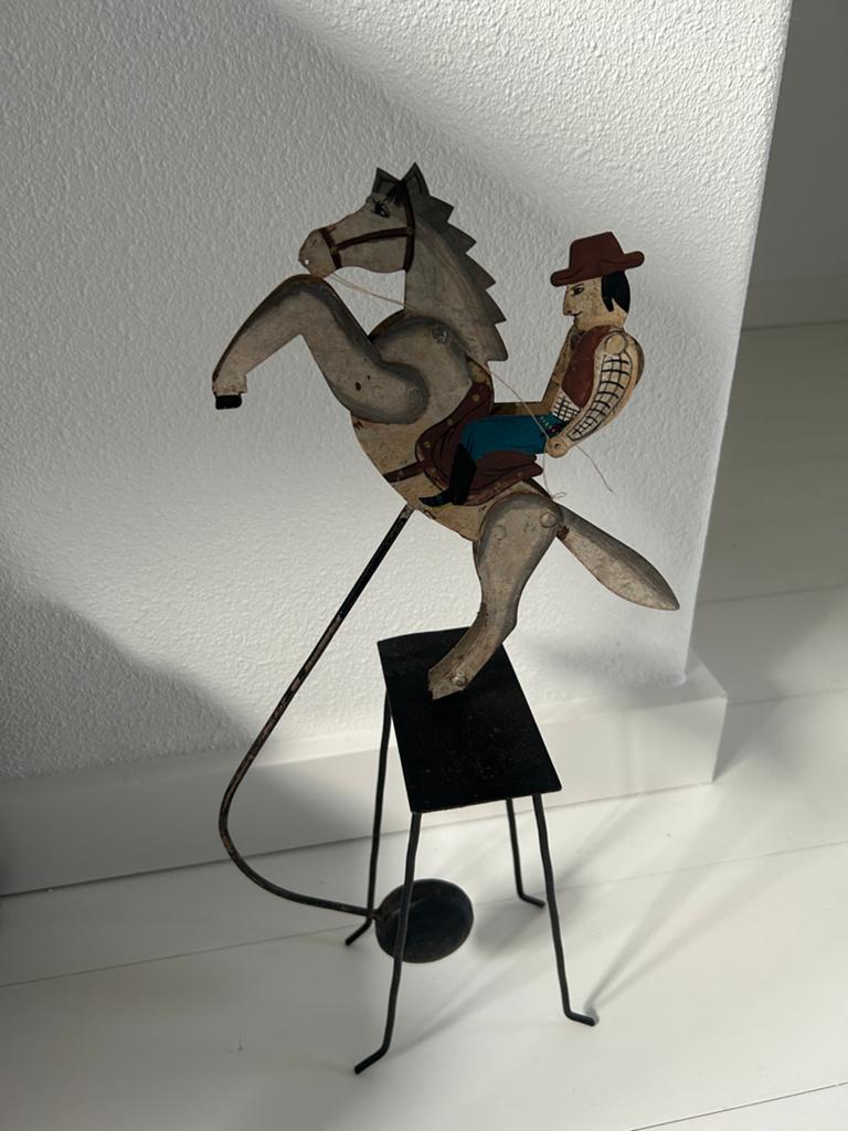 Vintage Houten Cowboy op Paard Speelgoed, Ophalen