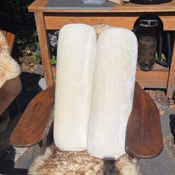 Ikea Blåskata set van 2 crèmekleurige rolkussens., Overige merken, Gebruikt, Beige, Ophalen of Verzenden