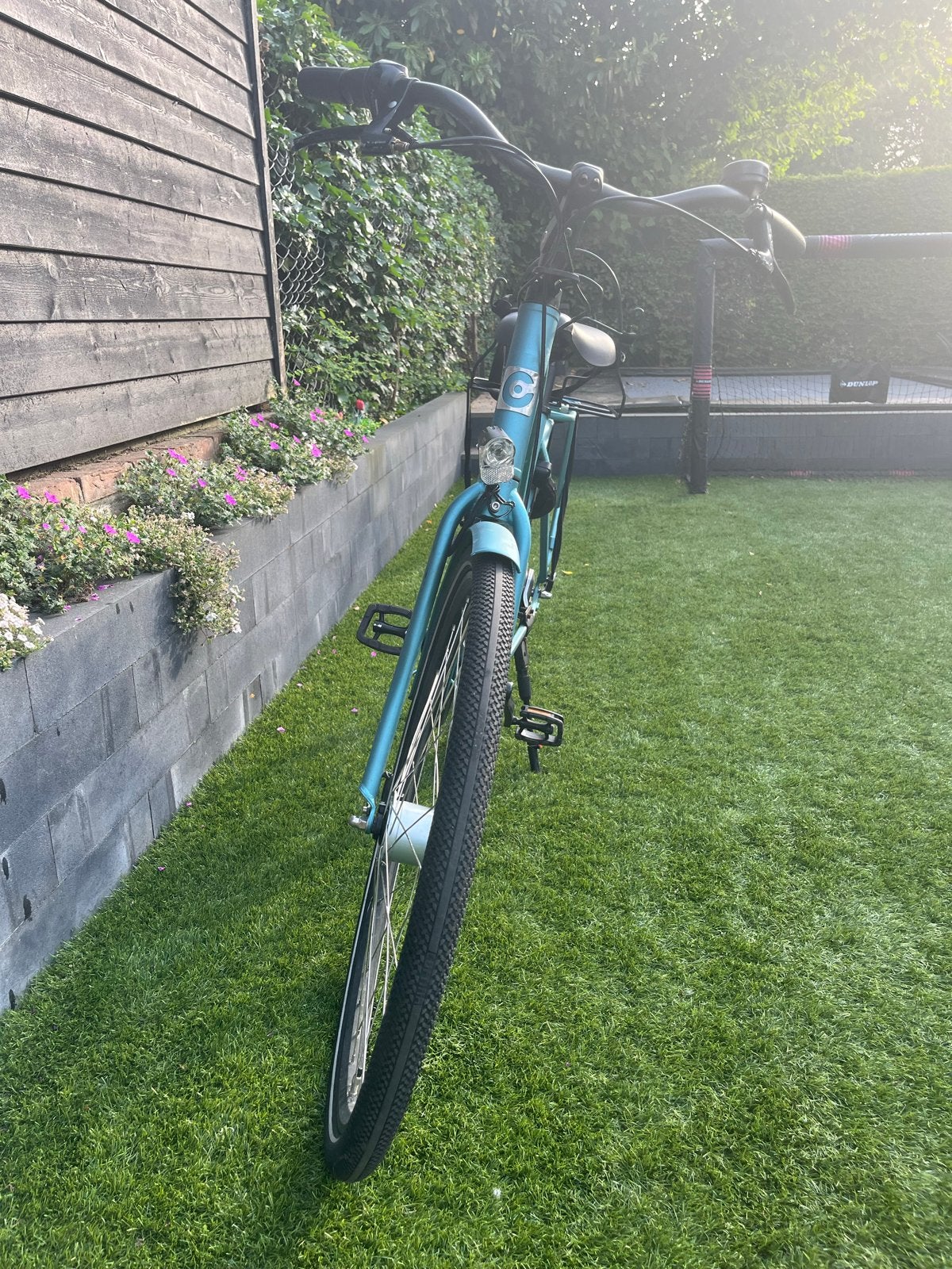 Turquoise Cortina fiets met achterrekje, Overige merken, Gebruikt, Velgrem, Versnellingen