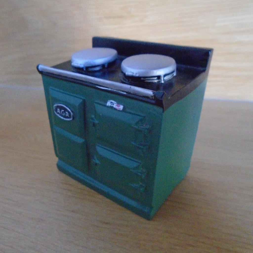Houten miniatuur AGA cooker retro fornuis, Verzenden, Zo goed als nieuw