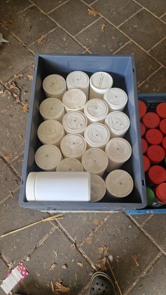 Afsluitbare Potten - 39 Wit, 6 Groen, 14 Rood, Ophalen of Verzenden, Gebruikt