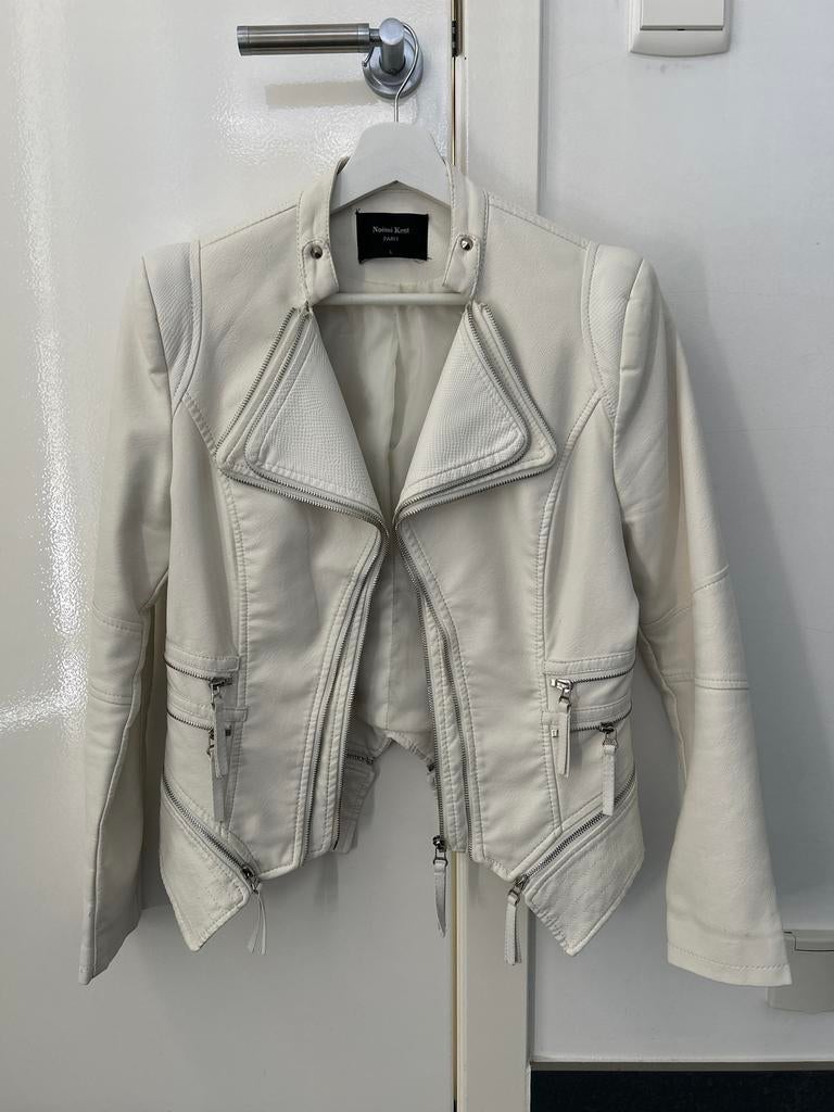 Noémi Kent PARIS Leren Jasje Maat L, Kleding | Dames, Ophalen of Verzenden, Zo goed als nieuw, Maat 42/44 (L), Wit