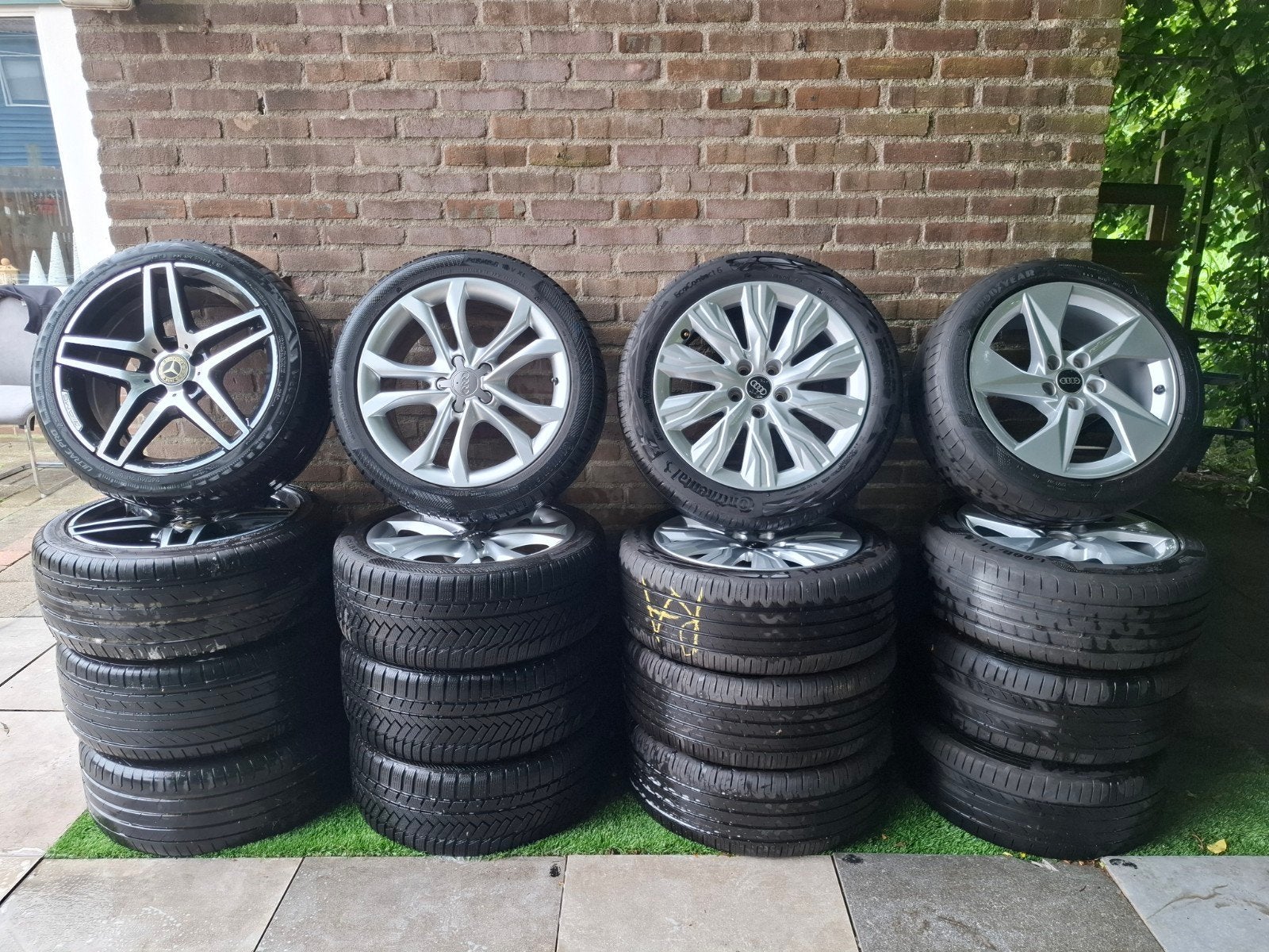 Audi, 5x112 18 inch velgen met band, Auto-onderdelen, Banden en Velgen, Ophalen, 18 inch, Gebruikt, Banden en Velgen