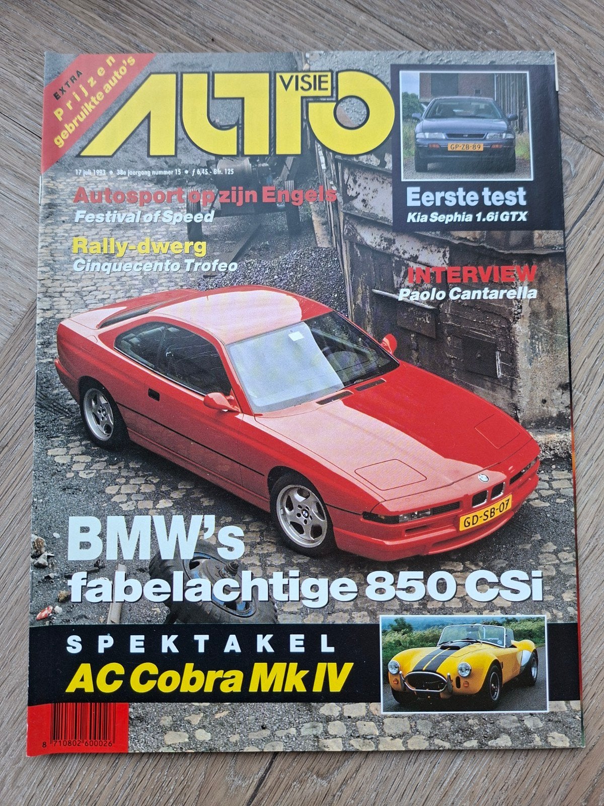 AutoVisie Magazine - BMW 850 CSi, Kia Sephia, AC Cobra, Ophalen of Verzenden, Gelezen, Overige typen