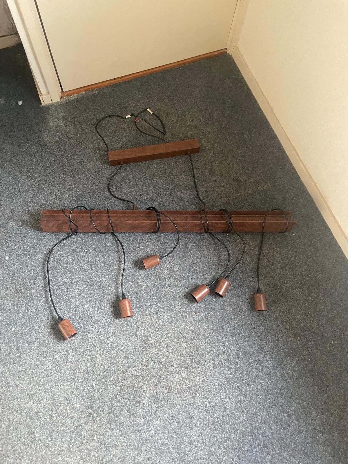 Industriële hanglamp EGLO Townshend 4 6xE27, Ophalen of Verzenden, Zo goed als nieuw, Hout