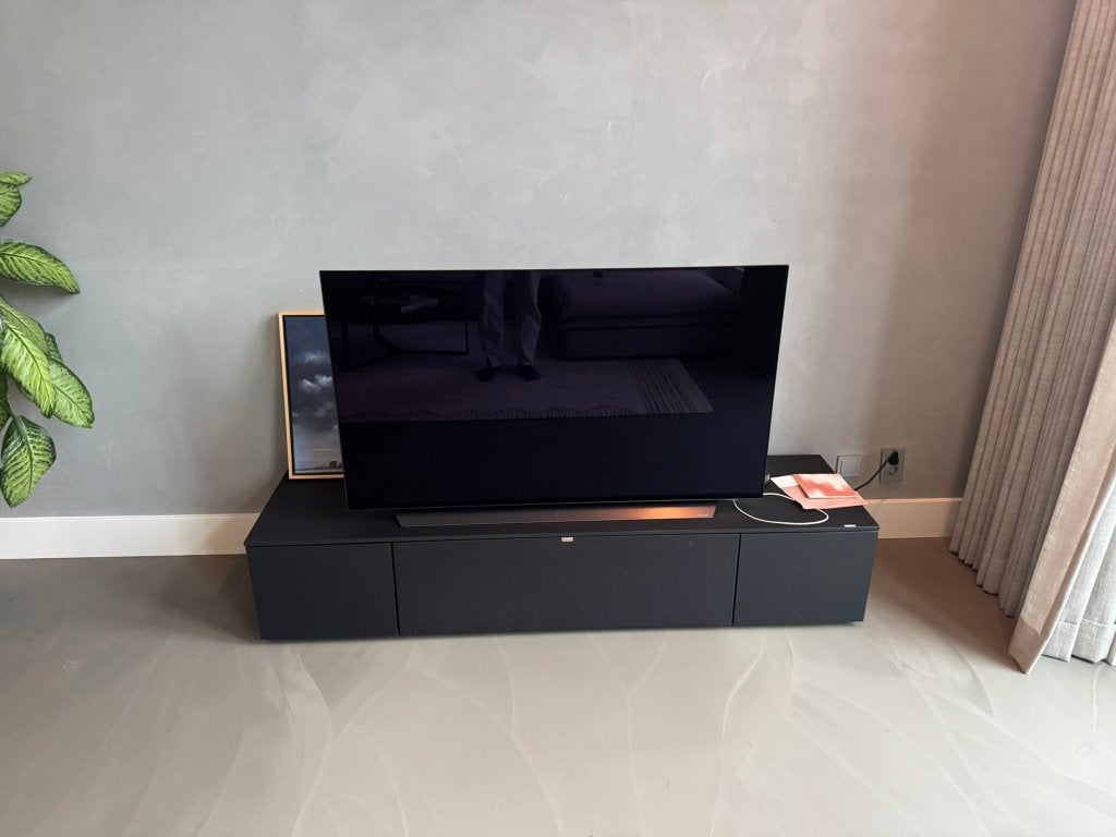 Spectral tv meubel met speakerdoek voor Sonos Bar, Ophalen, Overige materialen, Gebruikt, 150 tot 200 cm
