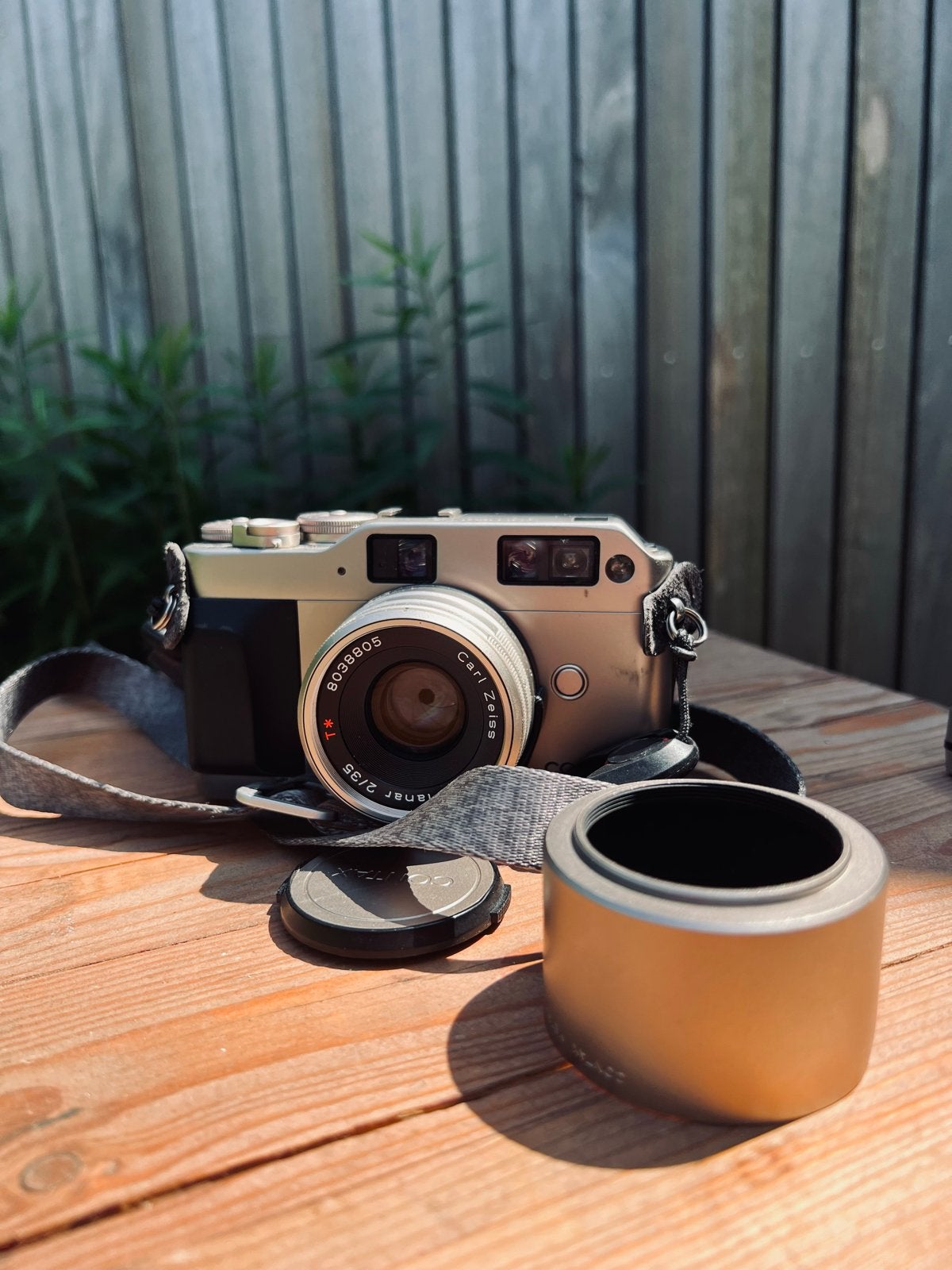 Contax G1  Flits, groen label Planar 2/35 en Sonnar 2.8/90, Ophalen of Verzenden, Gebruikt, Standaardlens
