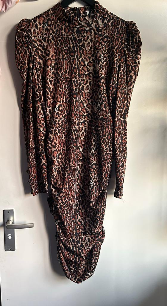 Nikkie luipaard jurk, maat XL, Bruin, Maat 46/48 (XL) of groter, Nieuw, Ophalen of Verzenden