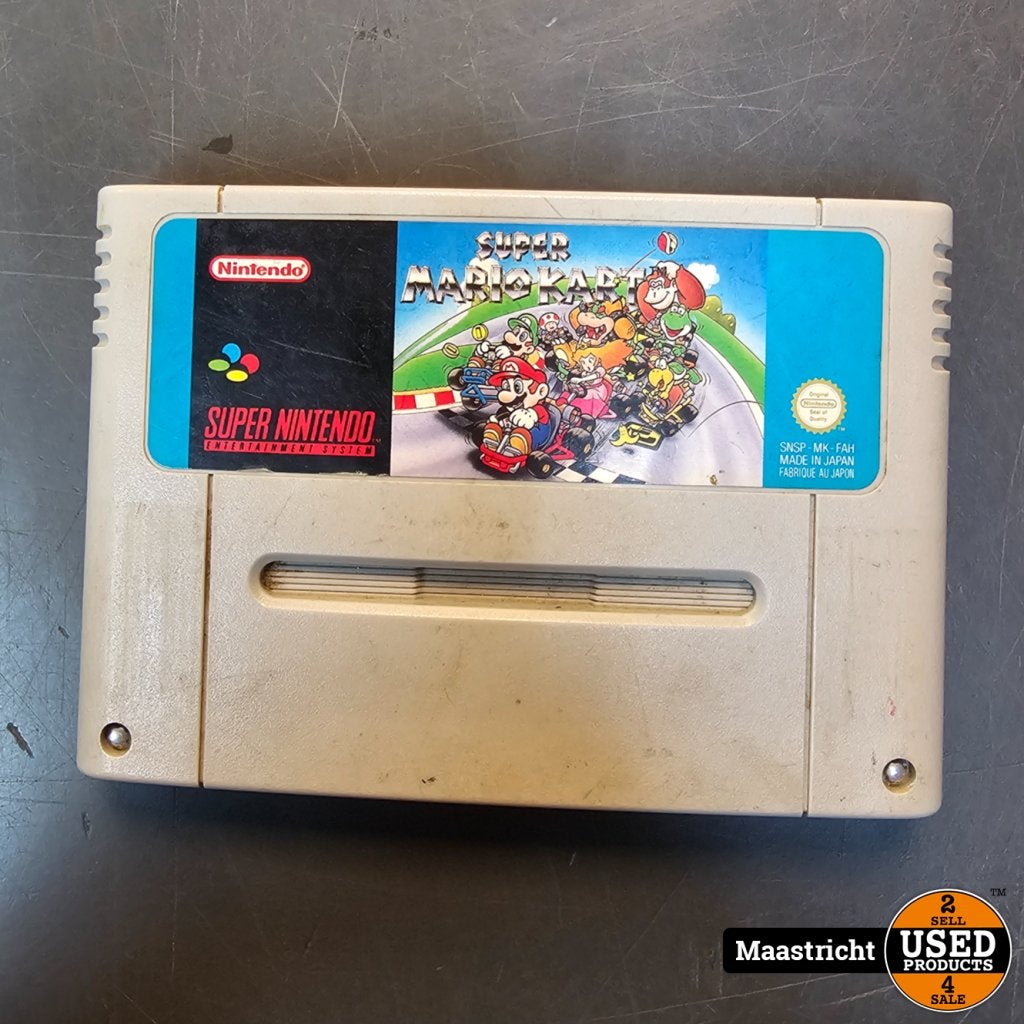 SNES game | Super Mario Kart [NTSC], SNES, Gebruikt, Support@snes.com, 11-1 Hokotate-cho, Kamitoba, Minami-ku
Kyoto 601-8501
Japan
