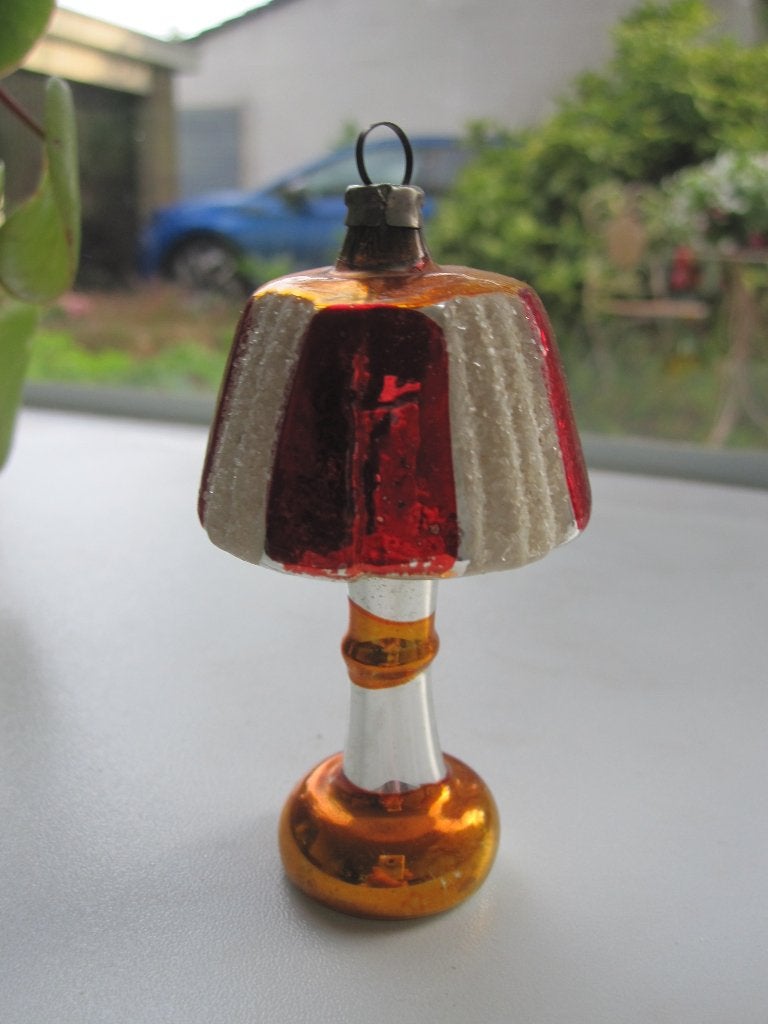 (Nr: 10) Antieke Vintage Kerstbal oude Schemerlamp, Ophalen of Verzenden