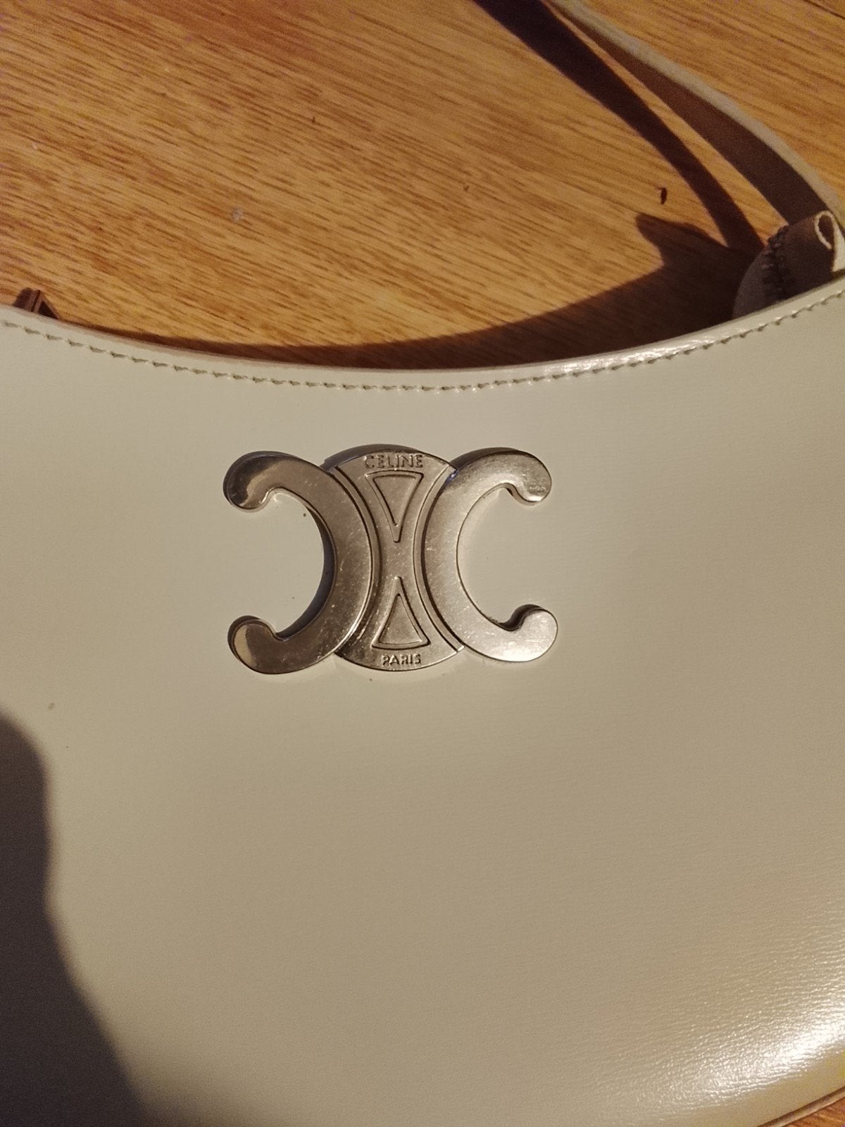 Celine Ava Bag Triomphe Canvas Schoudertasje, Ophalen of Verzenden, Zo goed als nieuw, Wit, Schoudertasje