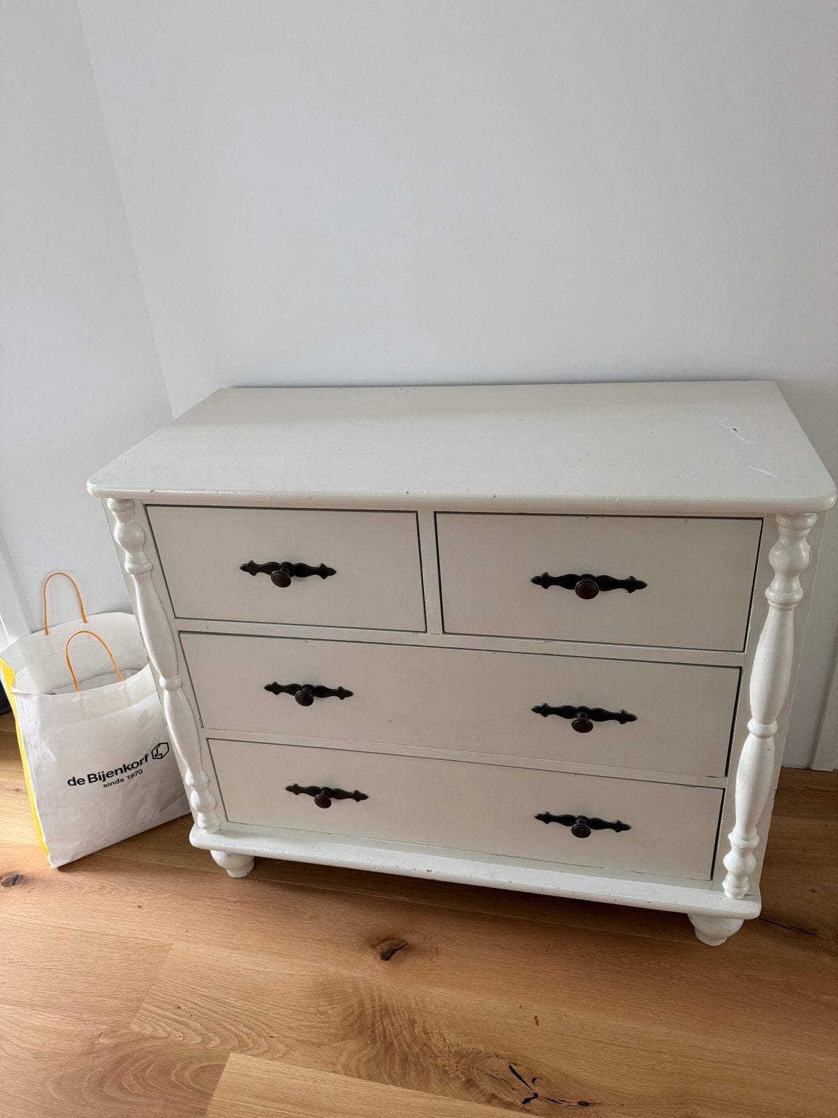 Witte ladekast met 5 laden - Klassieke stijl