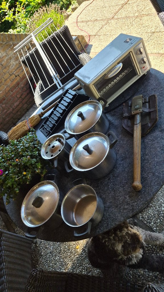 camping oven, pioniersschop, pannen, droogrek, Caravans en Kamperen, Ophalen, Gebruikt