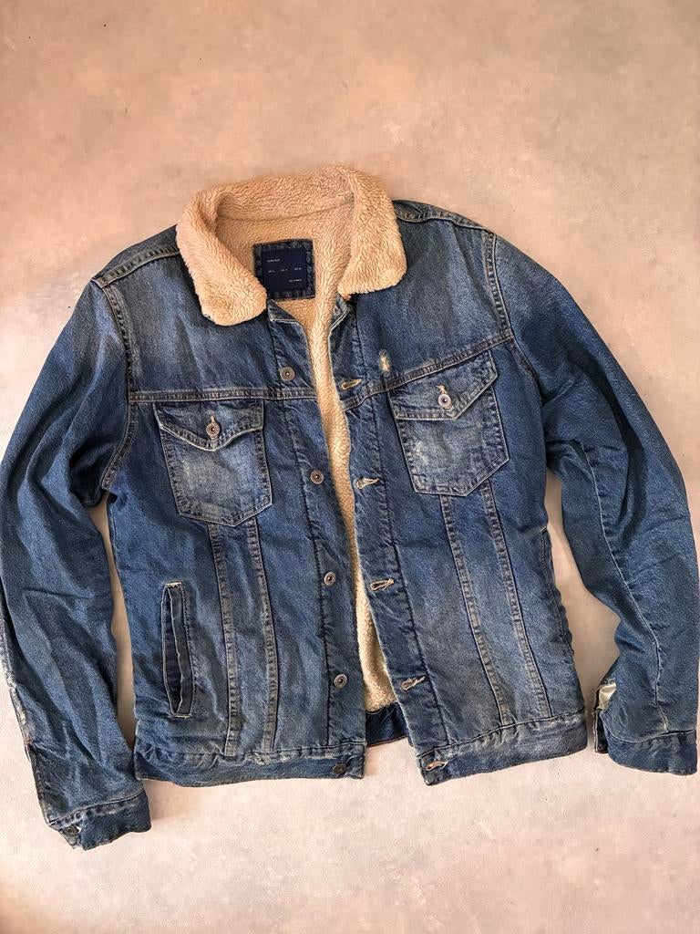 Zara spijkerjas met teddy voering - Maat XL, Ophalen of Verzenden, Zo goed als nieuw, Maat 56/58 (XL), Blauw