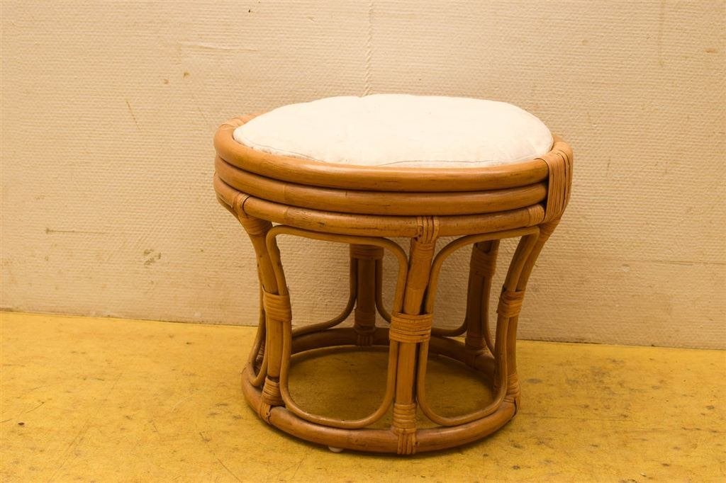 Vintage Rotan kruk 45032, Ophalen of Verzenden, Gebruikt, Hout
