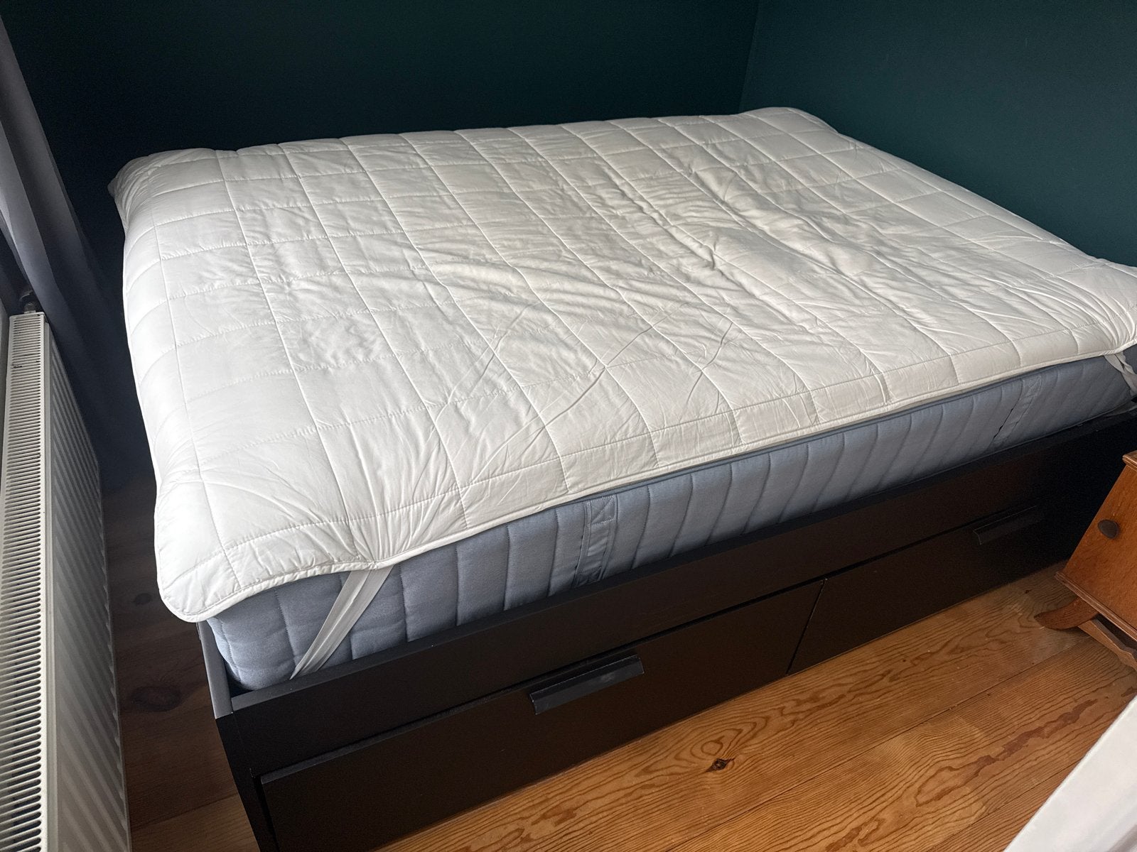 Tweepersoonsbed met opberglades - Zo goed als nieuw, Zwart, Tweepersoons, 200 cm, Hout
