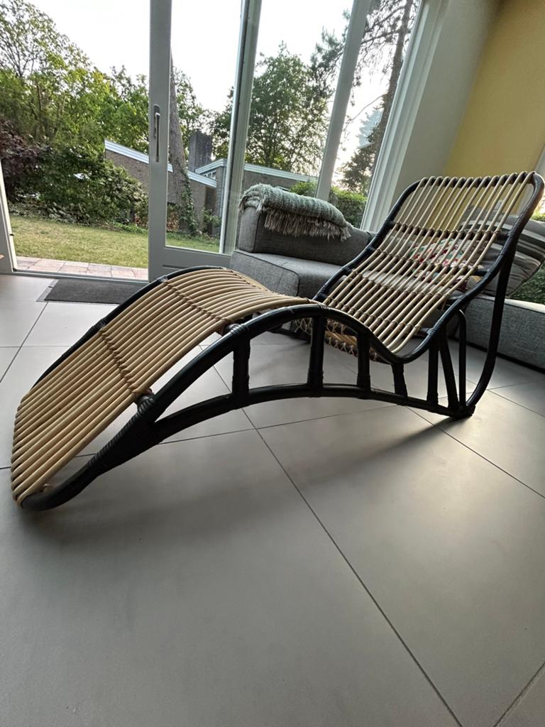 Lounge stoel binnen, Ophalen, Gebruikt, 125 tot 150 cm, Riet of Rotan