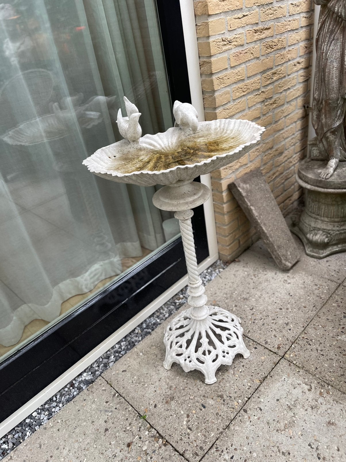 Decoratief vogelbadje voor tuin of terras, Ophalen, Gebruikt
