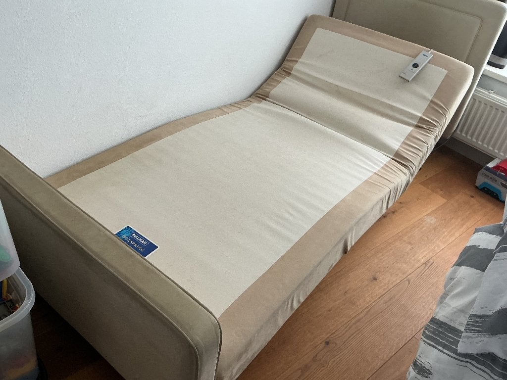 Pullman boxspring, Ophalen, 90 cm, Eenpersoons, Beige
