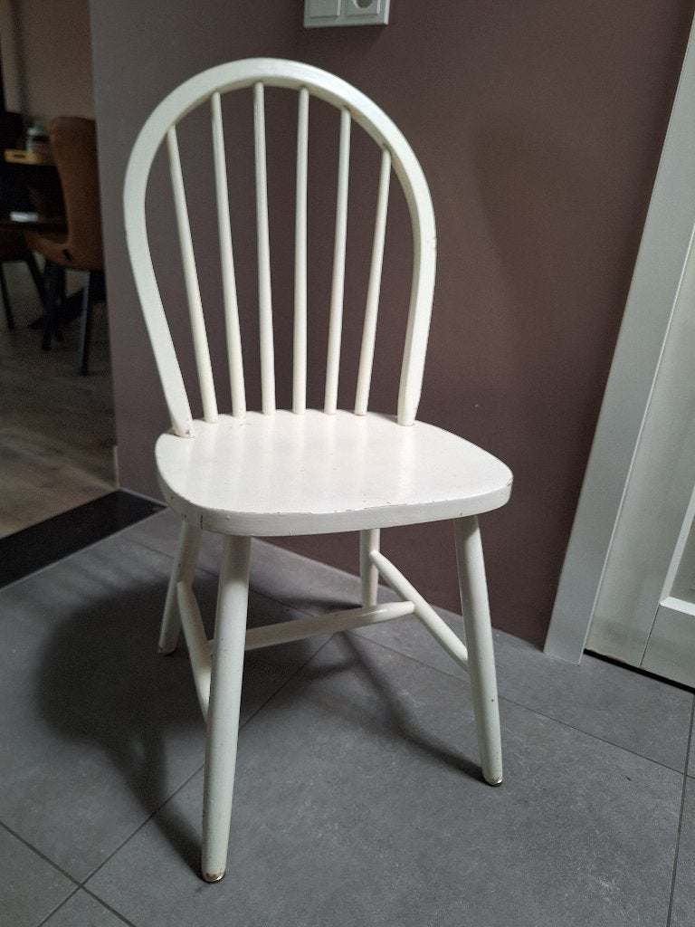 houten stoel, Ophalen, Gebruikt, Wit, Eén