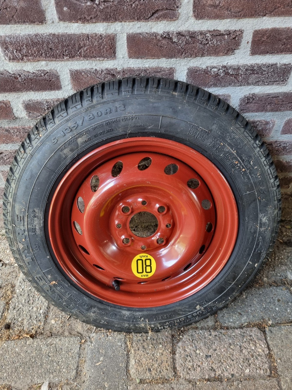 Thuisbrenger band met velg 13 inch 135/80, Auto diversen, Auto-accessoires, Ophalen, Nieuw